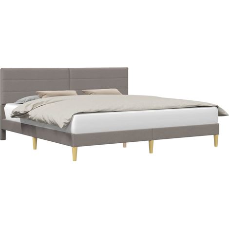 Bed Frame with Headboard Taupe 180 x 200 cm Fabric vidaXL (1/5)