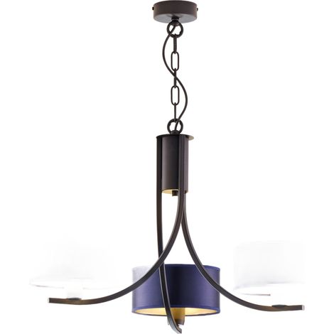 Lampadario nero a catena paralumi blu 3xE27 Arthur Jupiter (1/5)