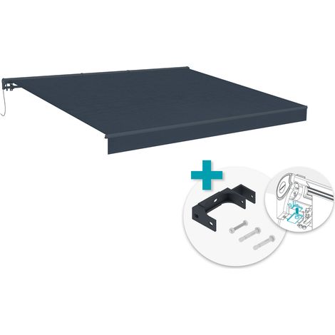 Toldo motorizado semicofre FAZZIO 4x3m gris con fijación al techo (1/5)