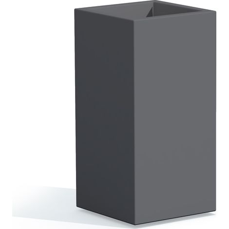 Vaso quadrato in resina h 80 mod. Cube Top 40x40 grigio