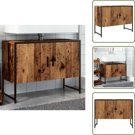 Armadio in legno antico - vidaXL Mobile da Bagno Legno Antico 80x33x60 cm in Truciolato - Armadio da toeletta