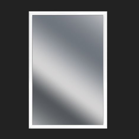 Rechteckiger, gerahmter, unbeleuchteter Spiegel, L. 40 x B. 60 cm, Arica Weiß Centrale Brico