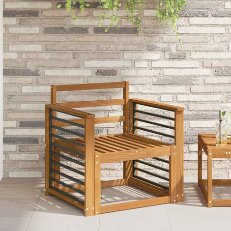 Bracciolo 2 pz Naturale 60 x 6 x 61 cm Legno di Acacia Massello vidaXL