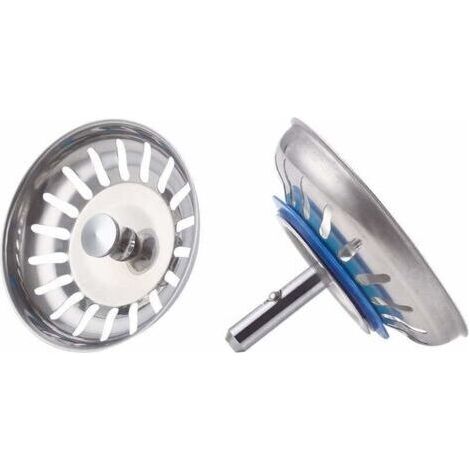 Filtre évier Acier Inoxydable SUS304 Bouchon évier Cuisine Filtres Filtre Evier Bouchon d'évier Crépine d'évier Panier 2 Pièces Poli-Diamètre du trou de la passoire 80mm (1/2)