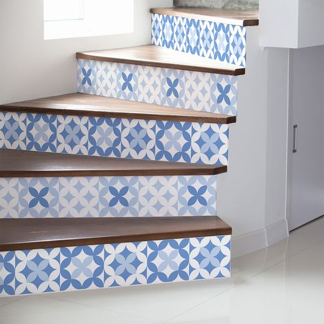 Stickers adhésifs escalier carrelages contremarche - ESMERALDA - 2 bandes de 15x105cm (1/3)