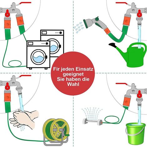 S&M 590245 Gartenarmatur Pistaziengrün – Verstellbarer Wasserhahn Mit 1/2″ Anschluss Und 3/4″ Ausgang, Für Schlauch Und Bewässerung