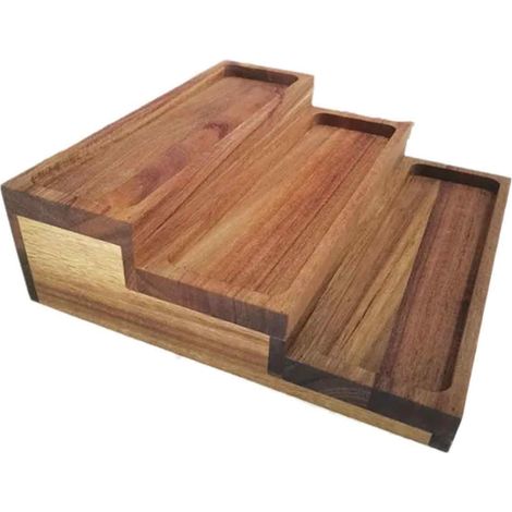 Flameer Étagère à épices à 3 niveaux en bois, organisateur d'épices pour garde-manger, placard et bocaux