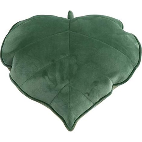 Cojín de felpa con forma de hoja, cojín de suelo con forma de hoja, cojín de felpa, cojín decorativo, cojín de lectura (verde, 45 x 45 cm) (1/5)