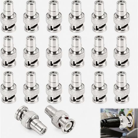 Adaptateur Coaxial BNC Mâle vers F Femelle Connecteur Coaxial RF Coupleur pour Câble Installation TV Antenne CCTV Transmission Vidéo Signal Stable Métal Anti Oxydation Durable (1/5)