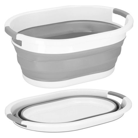 SPRINGOS Wäschesammler Waschschüssel Wäschekorb mit Henkel Faltbare Waschwanne Wäschewanne 24 Liter