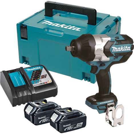 Makita DTW1004RMJ 18V LXT Brushless 1/2 Impact Wrench - 2 x 4.0Ah Batteries, Charger & Makpac 3 Case