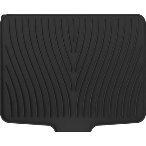 Tapis égouttoir en silicone – Antidérapant et résistant à la chaleur jusqu'à 230 °C – Séchage rapide avec système d'égouttage – Pliable et sans BPA – 40 x 33 cm – Gris (1/5)