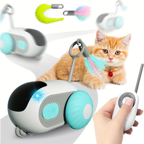 Jouet interactif pour chat radiocommandé avec télécommande et chargement USB-C