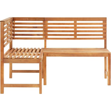 INLIFE Banc d'angle de jardin 140 cm Bois solide d'acacia (1/5)