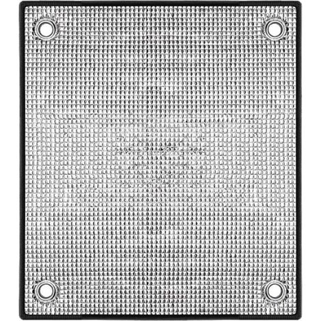 Lámina aislante y resistente a los rayos UV para ventanas, de aluminio, reutilizable, con ventosa, marco negro (50 x 50 cm). (1/5)