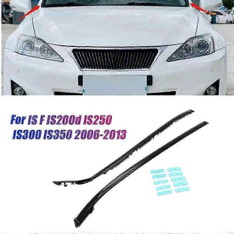 Paar Zierleisten für die Windschutzscheibensäule mit Befestigungsclips für Lexus IS F, IS200D, IS250, IS300, IS350 (Baujahre 2006–2013), Farbe: OutBlack, SZRH AM