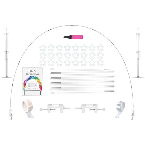 Kit d'arche de ballons Support d'arche de ballons réutilisable Blanc Ajustable pour les mariages, remises de diplômes, anniversaires, décorations de Noël (1/5)