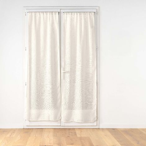 Paire de Panneaux Droits Passe-Tringle 2 x 70 x 200 cm – Effet Lin Haltona Noisette