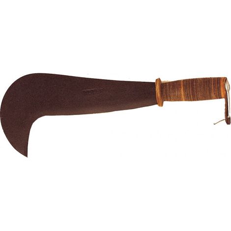 Roncola in acciaio forgiato,manico cuoio,cm.45 - Salone