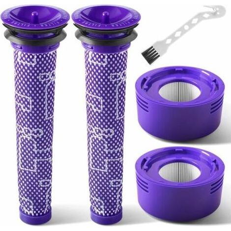 Filter für Dyson V7 V8 Animal Absolute Motorhead Staubsauger: 2 HEPA-Nachfilter und 2 Vorfilter für Dyson 965661-01 und 967478-01, Lila (1/4)