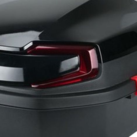 Coffre arrière de véhicule électrique, grande capacité, surface lisse, bloc de couleur, pour moto électrique, noir (1/4)