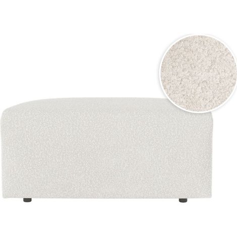 Pouf ROMANE en tissu bouclette - Blanc (1/5)