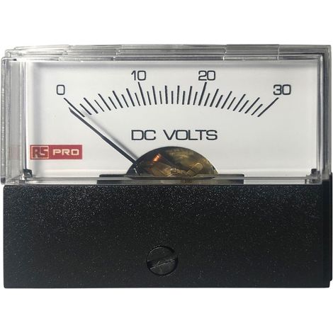 Ampèremètre analogique de panneau V c.c. RS PRO, 57mm x 44mm ( Prix pour 1 )