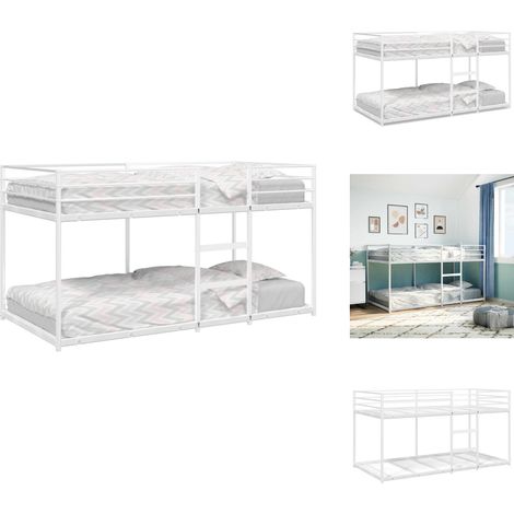 Etagenbett ohne Matratze Weiß 107x203 cm Stahl - Etagenbett - Etagenbetten - Bettgestell - Bettrahmen (1/5)