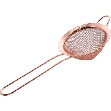 Filtre conique en maille fine en acier inoxydable passoire à cocktail fine pour fournitures de bar, ustensiles de cuisine pour café, thé, boissons, cocktails(or rose)