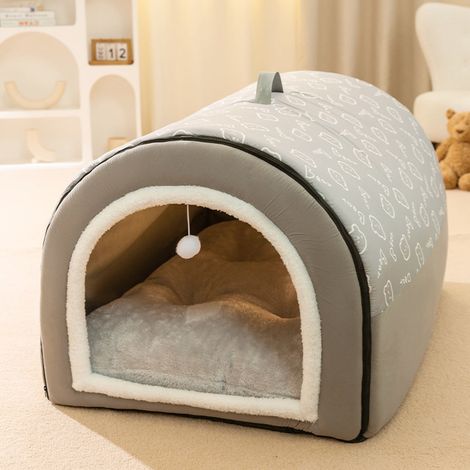 Chenil Pour Chien - Maison Pour Animaux Intérieure Convertible En Lit - Pour Chats Et Petits Chiens - Coussin Détachable Et Lavable - Fond Anti-dérapant - 1 Pièce (1/4)