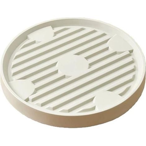 Carrello portavaso in plastica, supporto rotondo per vasi da fiori Ø31x31cm, con ruote universali per vasi da fiori, per interni ed esterni, bianco latte, 1 pezzo (1/5)