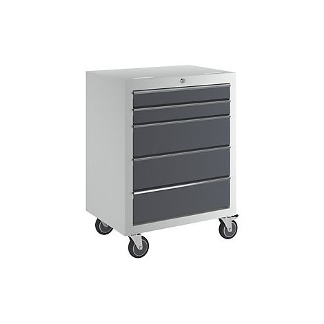 Cajonera rodante  H x A x P 860 x 646 x 460 mm  con 5 cajones y