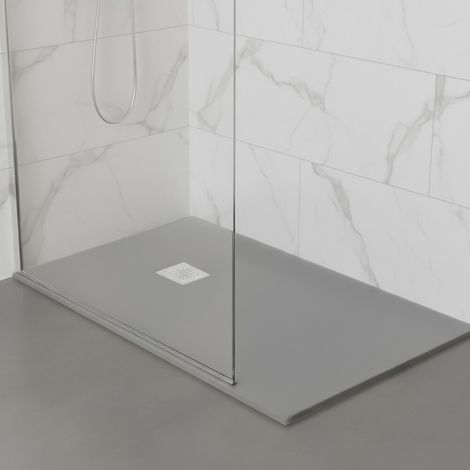 Piatto doccia 100x150 in marmoresina effetto pietra grigio riducibile Ten (1/5)