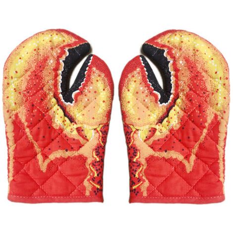 Double Gants de Four Coton Gants de Cuisine Anti Chaleur Gants de Maniques Antidérapant Mignon Gants de Cuisson de Protection pour Barbecue Cuisine Pizza pâtisserie (1/5)