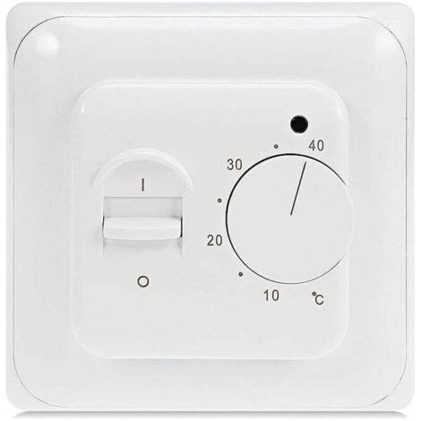 Manuel Thermostat Chauffage au Sol Electrique avec sonde AC 220V 16A, Régulateur de Thermostat Plancher Chauffant Mécanique,de DEBUNS