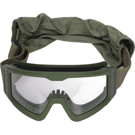 Lunettes de protection UV détachables pour activités de plein air, résistantes aux chocs et à l'épaisseur renforcée, idéales pour le camping, le vélo et le cyclisme. Monture verte. (1/5)