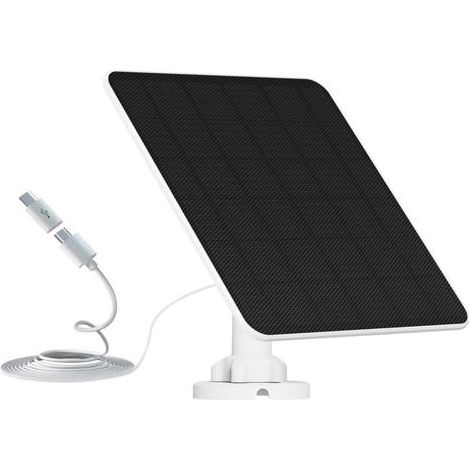 Panneau solaire 6W pour caméra de sécurité, USB, 5V DC rechargeable, câble 3m, compatible avec les caméras de surveillance. (1/5)