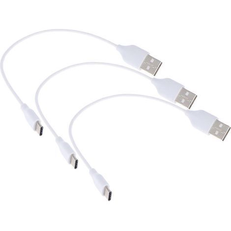 Set mit 3 x 20 cm USB-Typ-C-Daten- und Ladekabeln – Weiß (1/3)