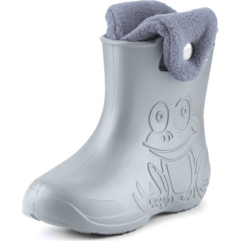 Ladeheid EVA Kinder Jungen Mädchen Gummistiefel Regenschuhe gefüttert Regenstiefel Gummischuhe LA-CA-04 (Grau, 22/23 EU)