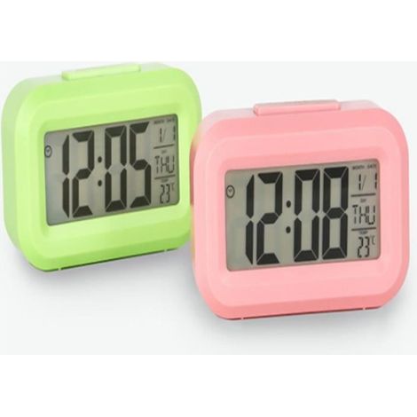Horloge électronique blanche avec lumière nocturne Dimension de l'horloge électronique de tête de lit simple: 9x5.5cm (1/4)