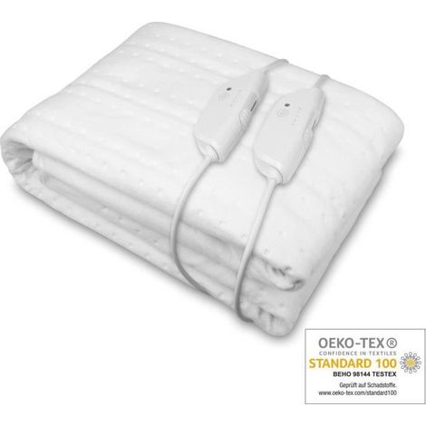 Surmatelas chauffant 2 places – 4 niveaux de température – Lavable – Arrêt automatique – 150x160cm – Confort optimal pour nuits douillettes – Medisana (1/10)