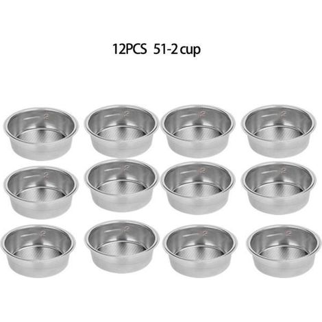 24 pièces, panier à café en acier inoxydable non pressurisé, 51 mm, compatible Breville/Delonghi/Krups, pour machines à café filtre