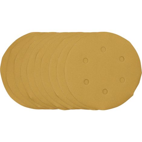 Gold Sanding Discs with Hook & Loop, 150mm, 400 Grit (Pack of 10) (64282) (1/5)
