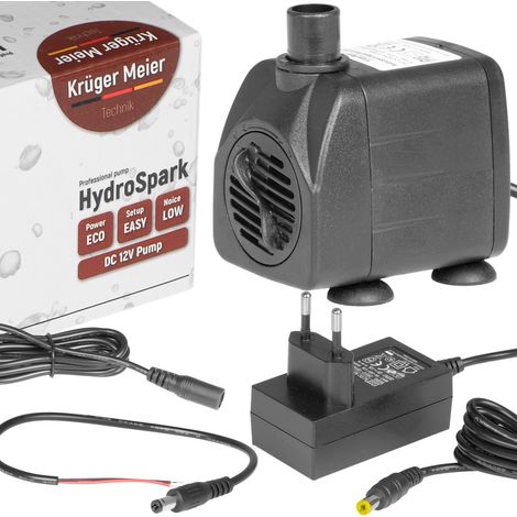 Universelle Wasserpumpe, 12V- und 230V-Netzteil, Förderleistung 650 l/h für Teiche (1/5)