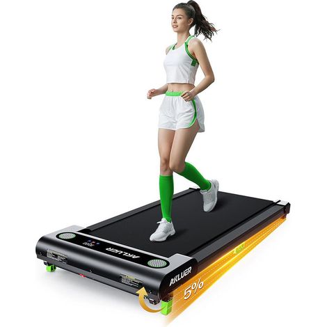 AKLUER Tapis roulant pieghevole con inclinazione regolabile, motore silenzioso da 2,5 CV, velocità 0,6–6 km/h, telecomando e display LED, carico massimo 150 kg, walking pad compatto per casa e ufficio