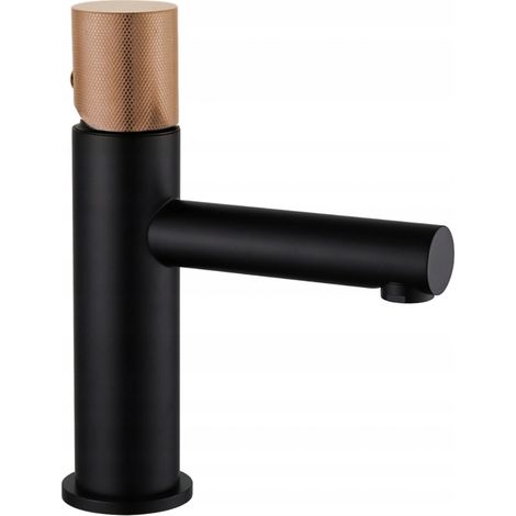 Mexen Elba One robinet de lavabo, Noir/Or rose - 74101-76 (1/2)