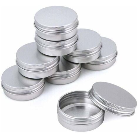 BUNTHAUS PA 30Pcs 30ml Pot en Aluminium avec Couvercle Boîtes Cosmétiques Conteneurs Rondes Argenté Pot pour Cosmétiques Baume Bougie Stockage de Voyage (1/5)