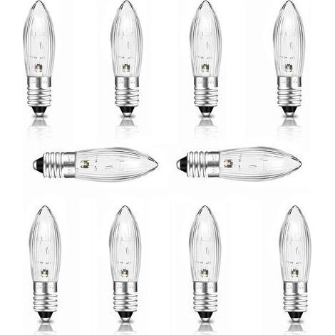 Lot de 10 Ampoules E10 24V 3W Blanc Chaud pour Décoration Arches de Noël (1/5)