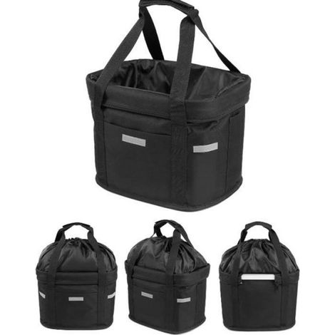 Panier Pour Chien - Compatible Vélo - Pliable - Sac Amovible - Noir - 1 Pièce (1/5)