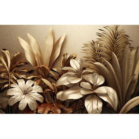 Papier peint panoramique - Feuilles Tropicales - 130 cm x 83 cm (1/2)